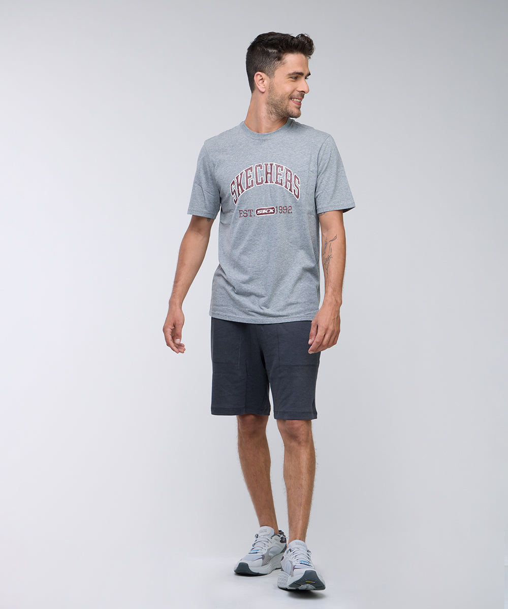 טישירט קצר עם הדפס לוגו