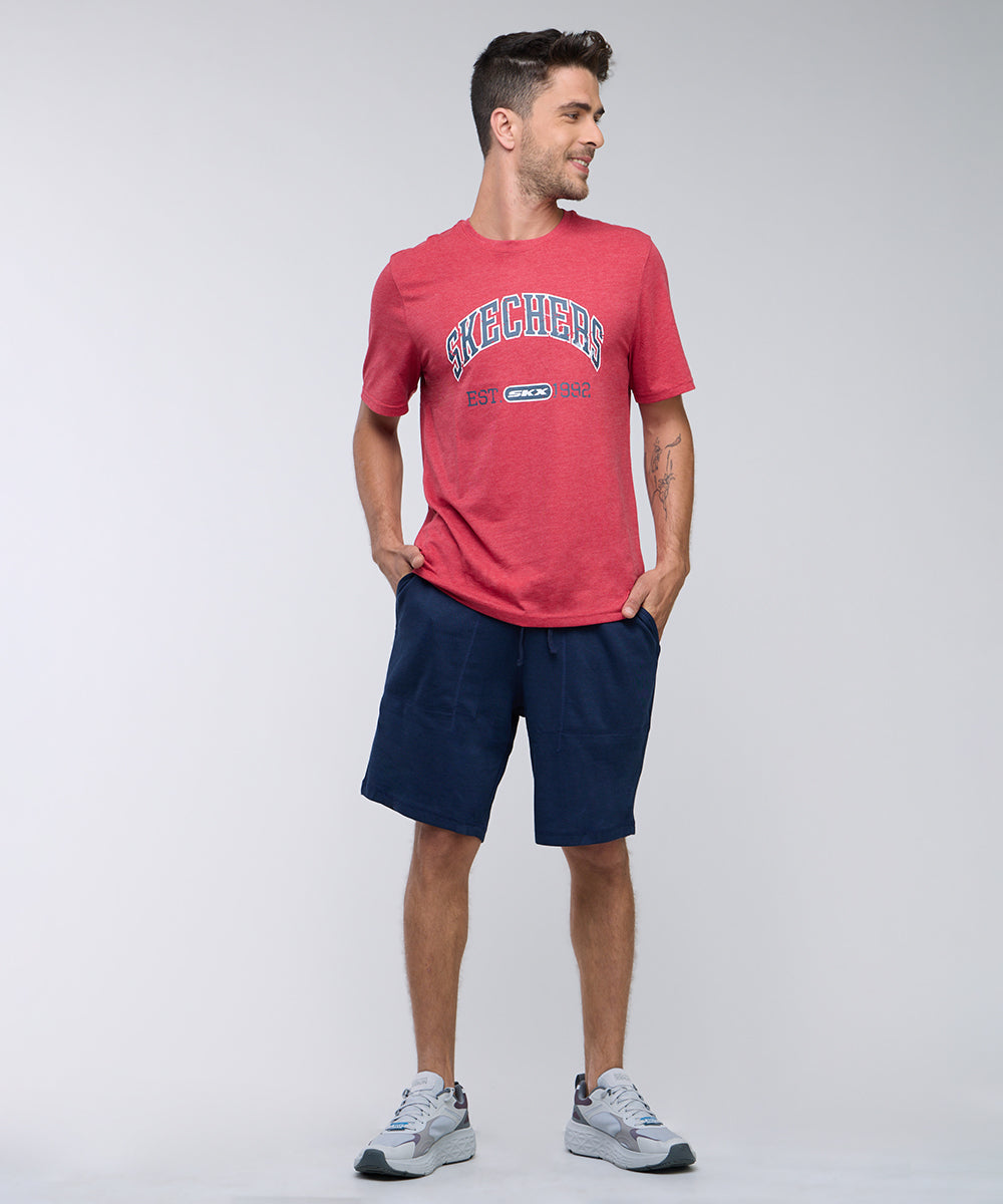 טישירט קצר עם הדפס לוגו