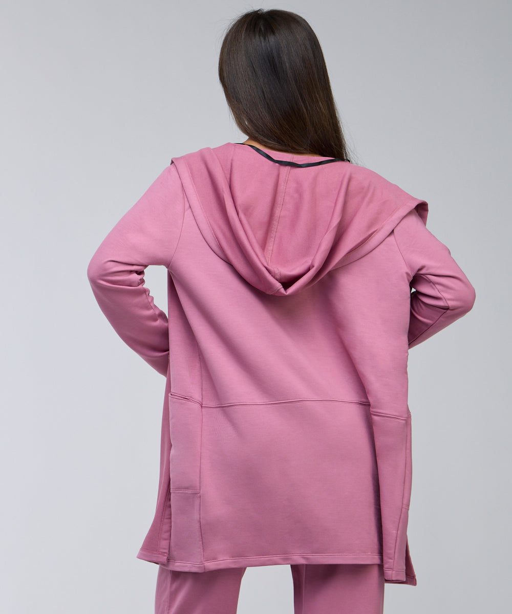 קרדיגן ארוך עם קפוצ'ון