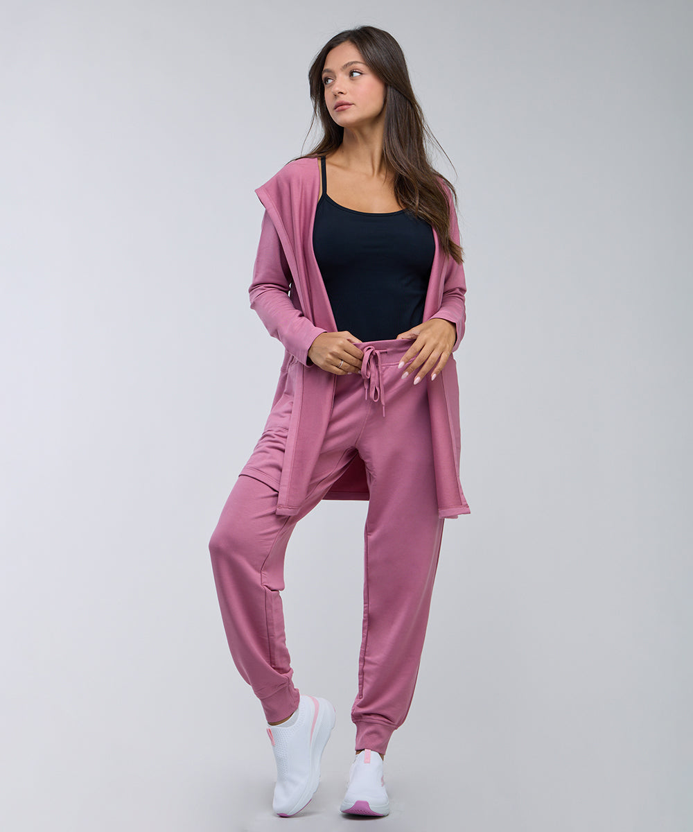 קרדיגן ארוך עם קפוצ'ון