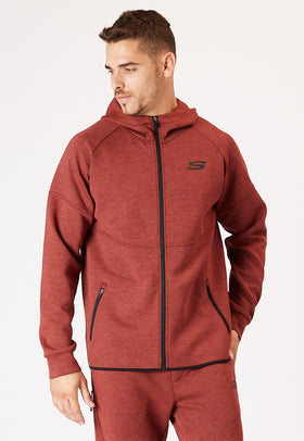 ג'קט אינטרלוק עם קפוצ'ון צבע בורדו