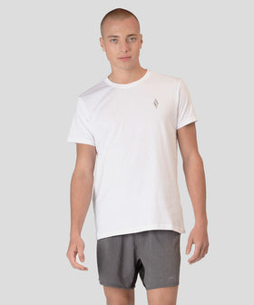 טישירט כותנה עם צווארון עגול צבע: לבן