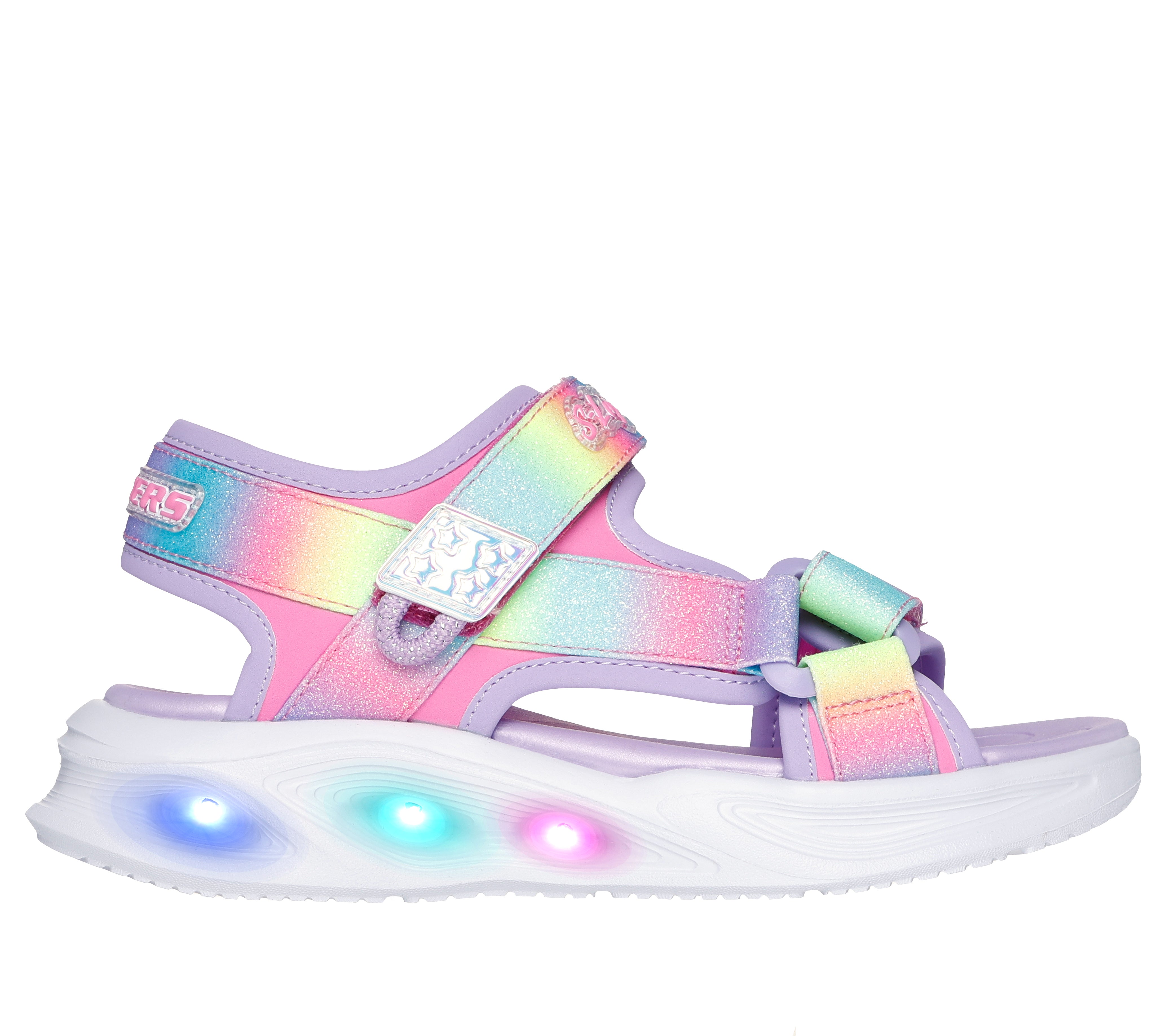 סנדלי אורות לבנות | Sola Glow - Rainbow Rizz