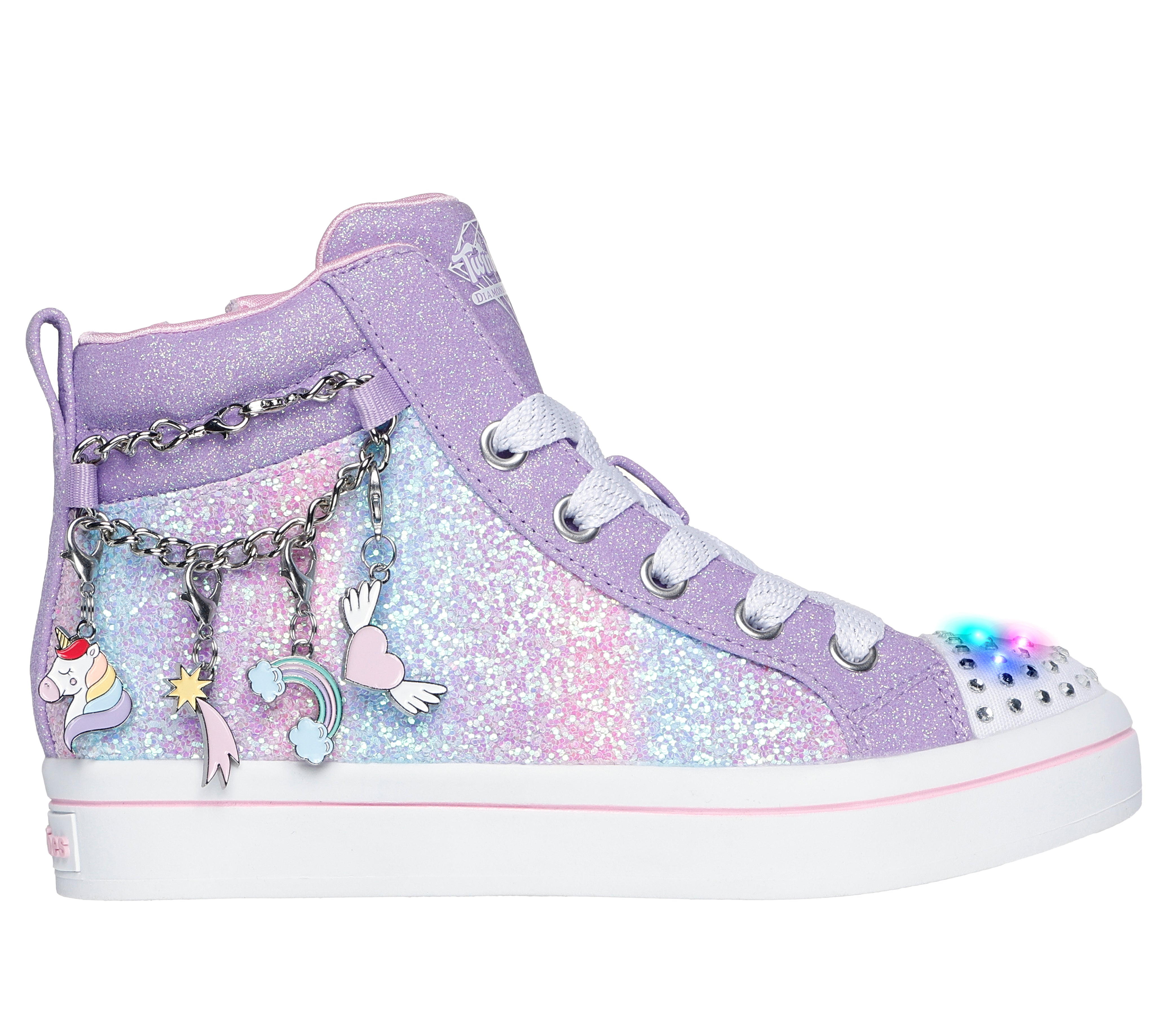 סניקרס אורות עם צמיד לבנות | Twi-Lites - Charm Glitz