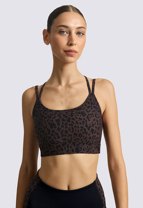 חזיית ספורט מנומרת צבע: שוקולד