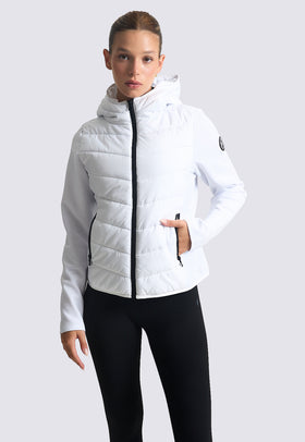 ג'קט ספורט קפוצ'ון צבע לבן