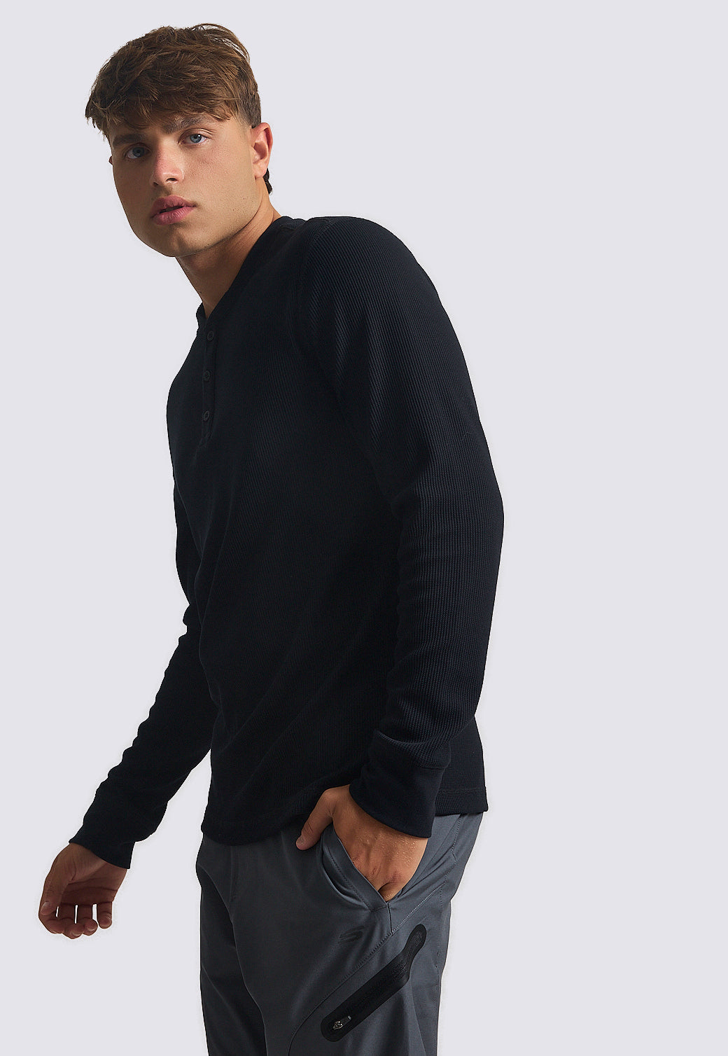 טישירט וופל שרוול ארוך