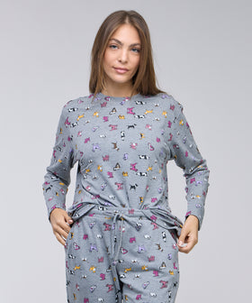 חולצת פיג'מה BOBS צבע: אפור