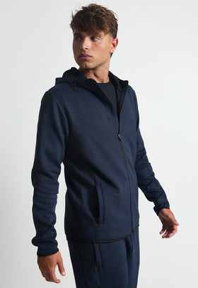 ג'קט אינטרלוק עם קפוצ'ון צבע: נייבי