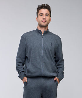 ג'קט פרנצ' טרי עם רוכסן צבע אפור