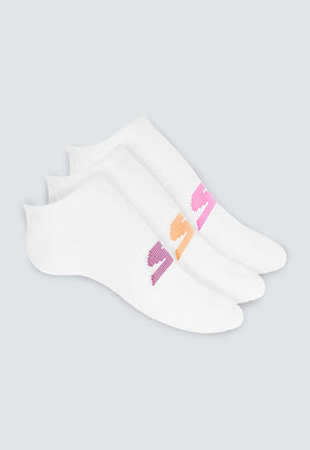שלישיית גרביים נמוכות נשים (36-41) צבע: לבן