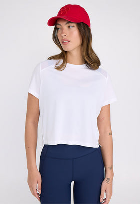 טישירט קצר מנדף צבע לבן