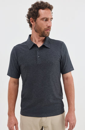 חולצת פולו ג'רזי צבע שחור