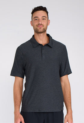 חולצת פולו קצרה צבע שחור