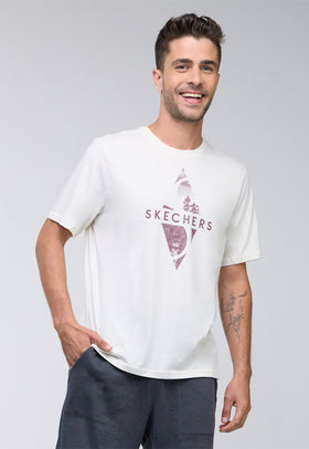 טישירט קצר עם הדפס צבע: אפור