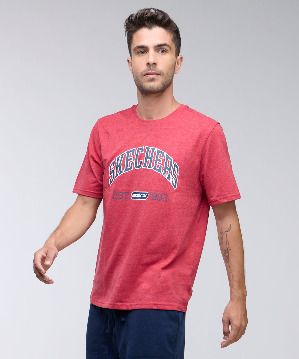 טישירט קצר עם הדפס לוגו