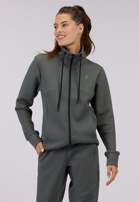 עליונית אינטרלוק עם לוגו רקום צבע: אפור כהה