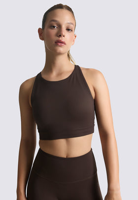 טופ אימון מנדף צבע חום