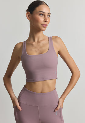 טופ ספורט ריב צבע ורוד