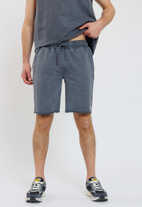 מכנס כותנה קצר צבע אפור כהה