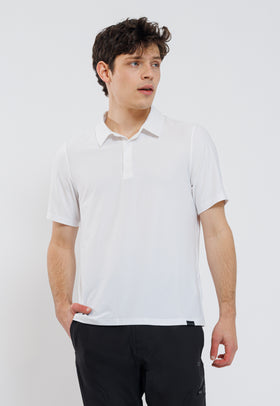 חולצת פולו קצרה צבע לבן