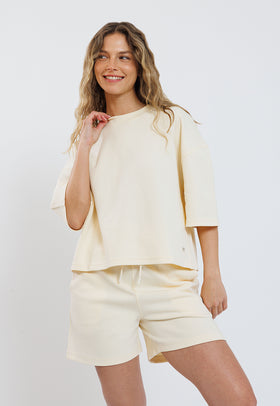 חולצה אינטרלוק אוברסייז צבע: צהוב