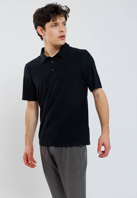 חולצת פולו קצרה צבע: שחור