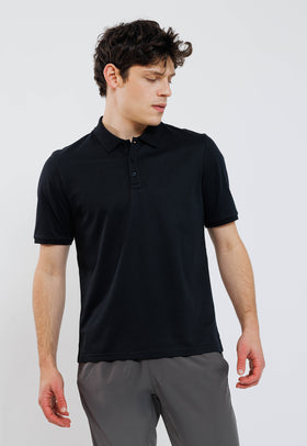 חולצת פולו קצרה צבע שחור