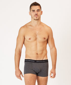 בוקסר כותנה קצר צמוד צבע אפור כהה