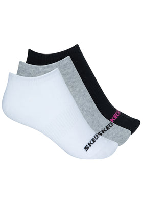 שלישיית גרביים נמוכות סקצ'רס נשים (36-41) צבע: לבן